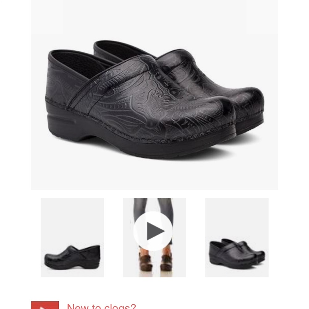Danskos Tooled Black Clog